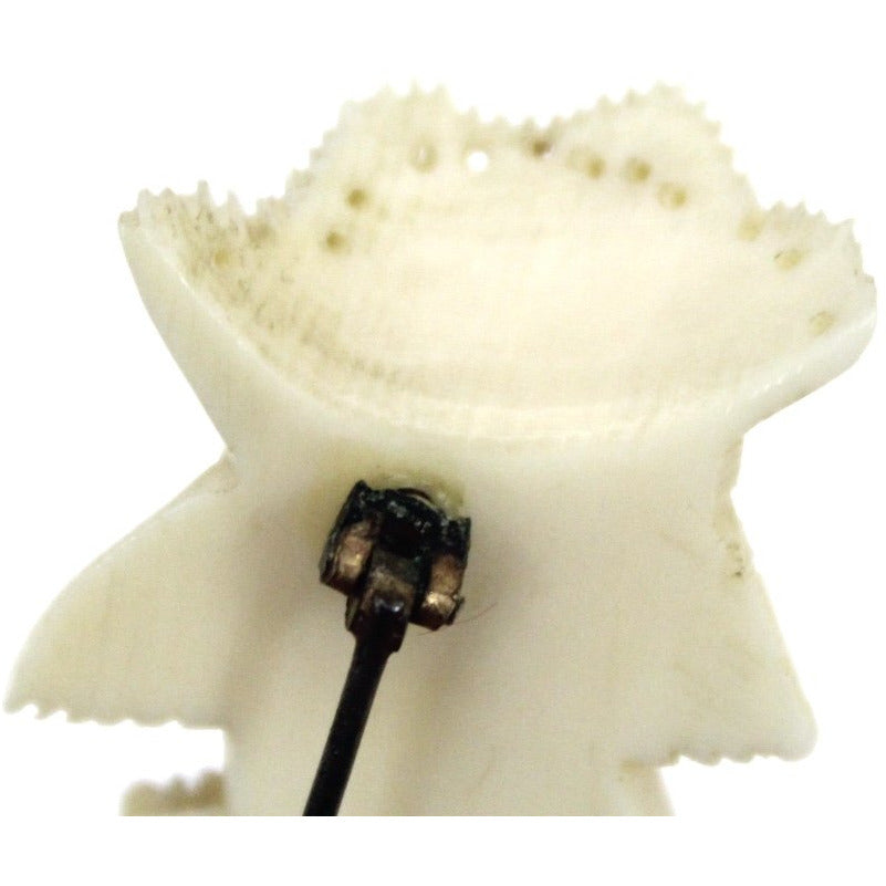 Rare Antique Ivory Brooch Woman's Hand Holding Flowers Hand Carved 2 1/2" Ultra-Victorian Large The Best Vintage Clothing