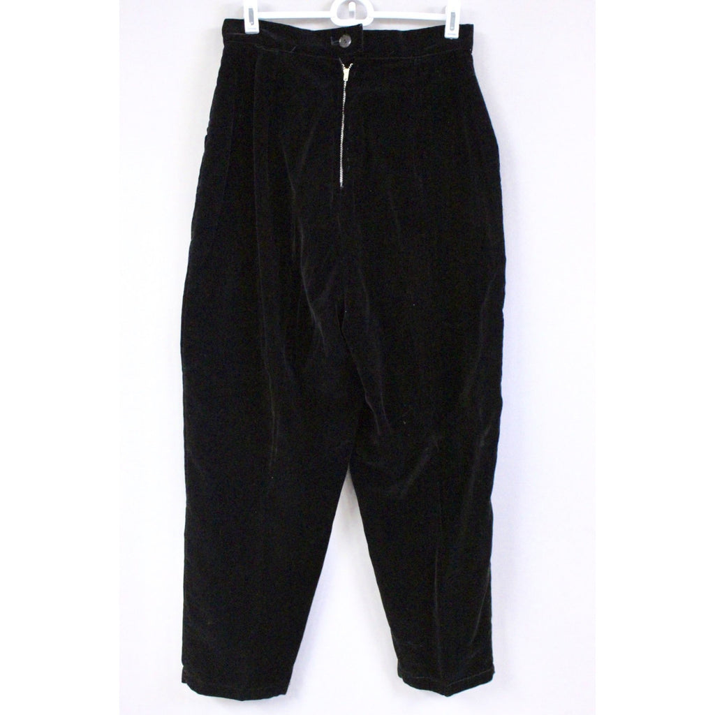 Fab Vintage womens Velvet High Waist Pants with CLOCK Painting Jewels 1950s Small 28" Waist RARE Rockabilly The Best Vintage Clothing