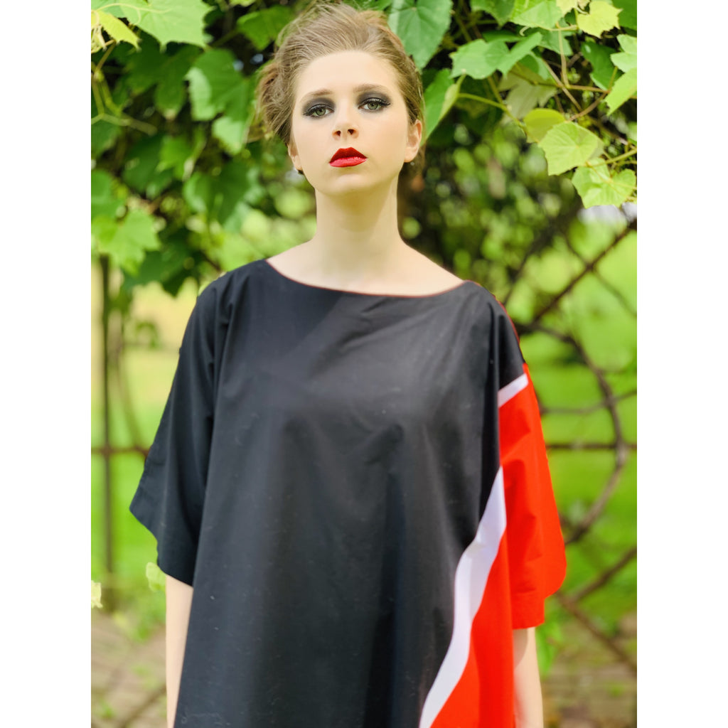 Vintage Marimekko Maxi Gown Red Black Cotton 1976 Sz M Striking marimekko The Best Vintage Clothing