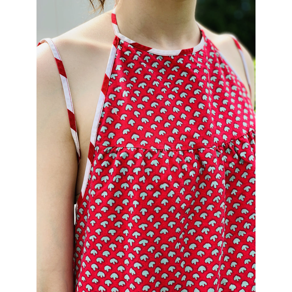 Vintage Marimekko Dress 1968 RARE S/M Halter Style Red Green Mini Print marimekko The Best Vintage Clothing