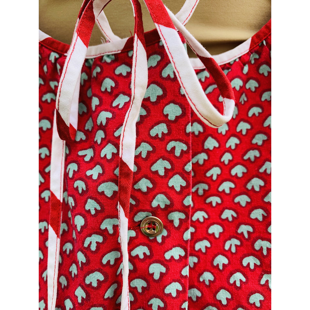 Vintage Marimekko Dress 1968 RARE S/M Halter Style Red Green Mini Print marimekko The Best Vintage Clothing