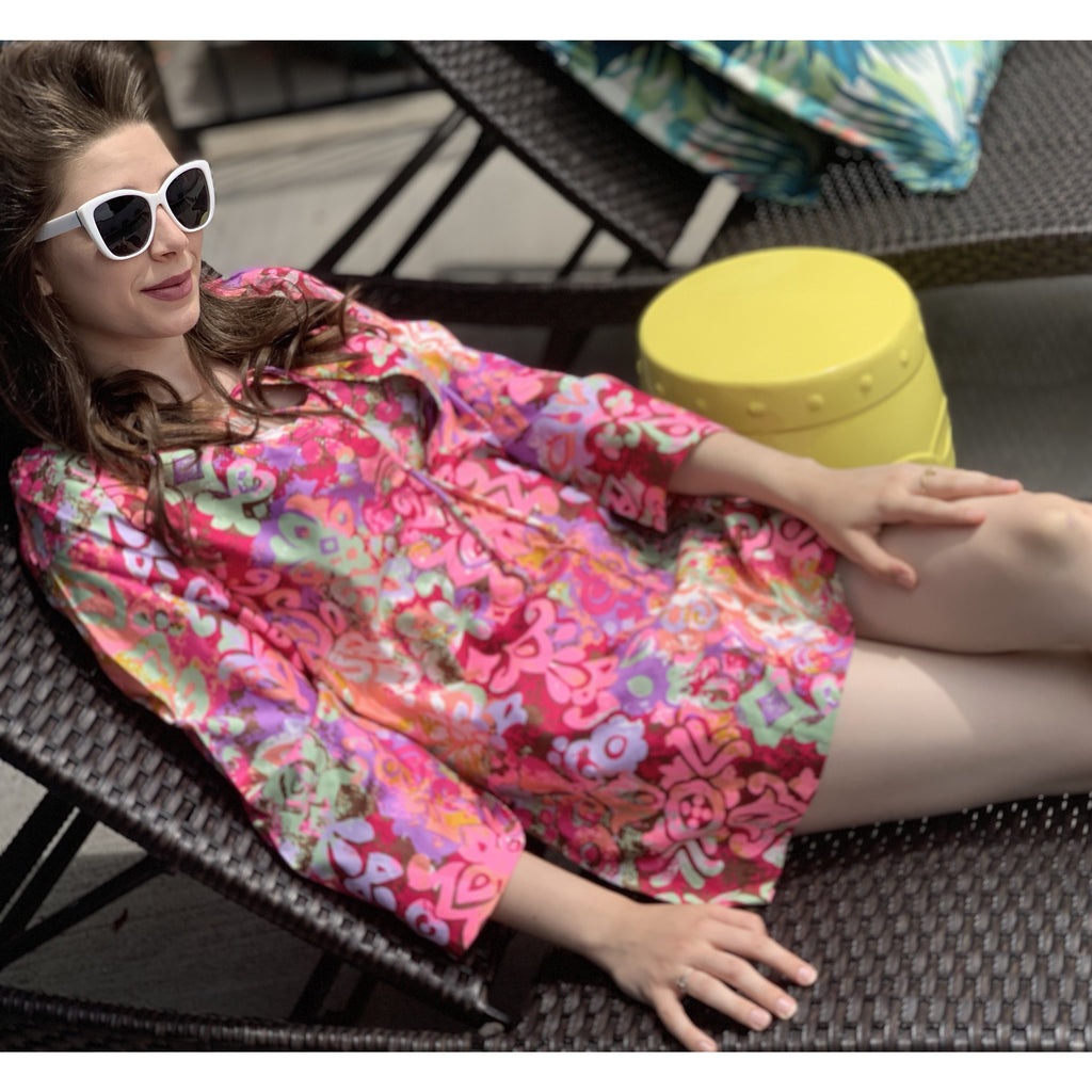 Rose Marie Reid vintage 2 PC swimsuit + COVER-UP 1950s Pinks Sz M The Best Vintage Clothing