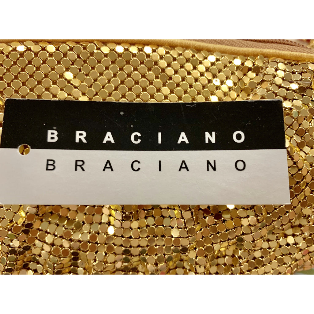 Vintage 1980s Braciano Gold Mesh Bag Clutch/ Shoulder Bag 1980s vintage purse The Best Vintage Clothing