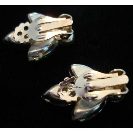 Vintage Lime & Turquoise Rhinestone Clip-On Earrings 1950S On Sale The Best Vintage Clothing
