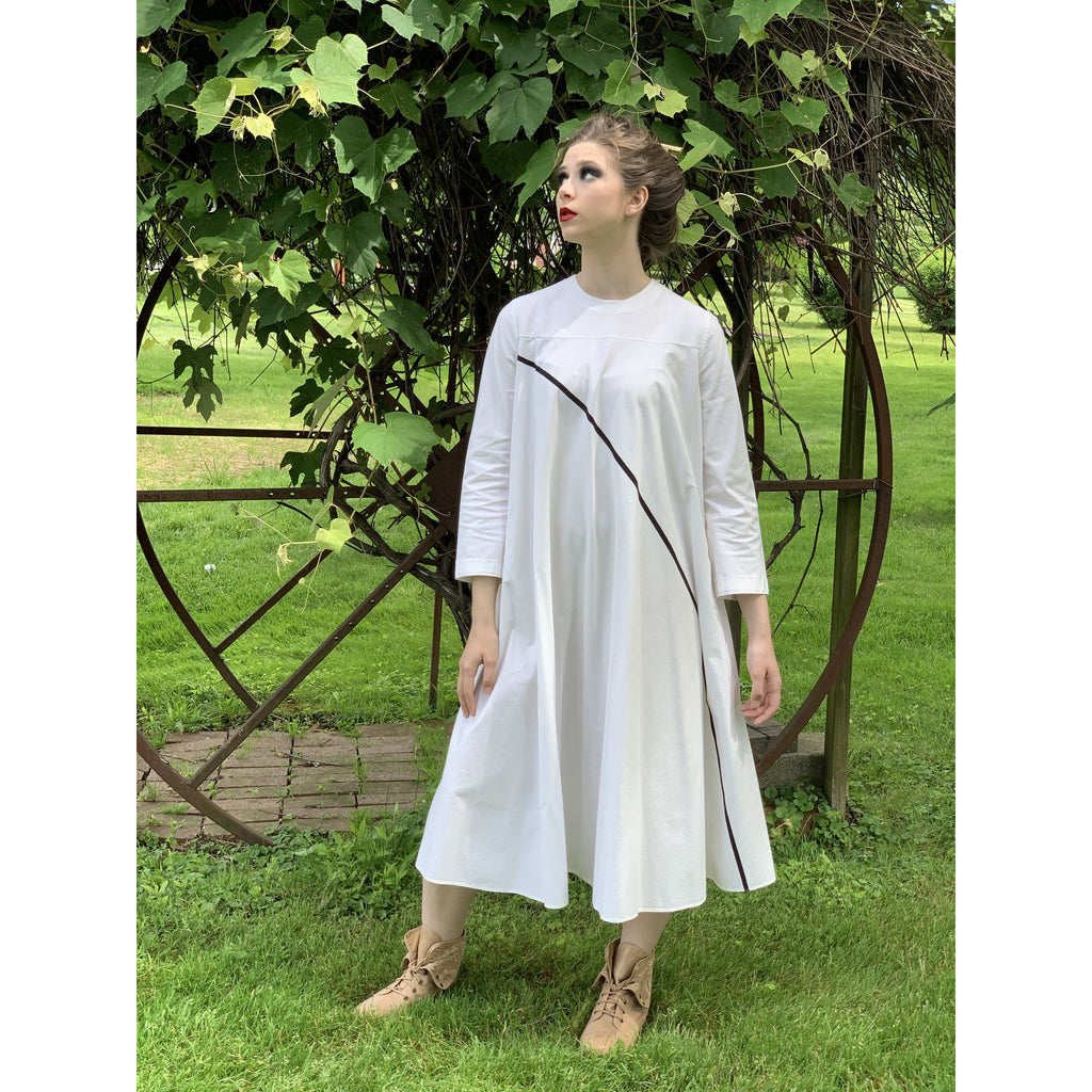 Vintage Vuokko Tent Dress White w/ Black Single Line Sz 38 S/M 1970s marimekko The Best Vintage Clothing