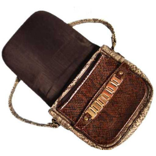 Vintage Ladies Mr. John Jr Faux Snakeskin Hat & Purse 1970S Brown Handbags Mr. John