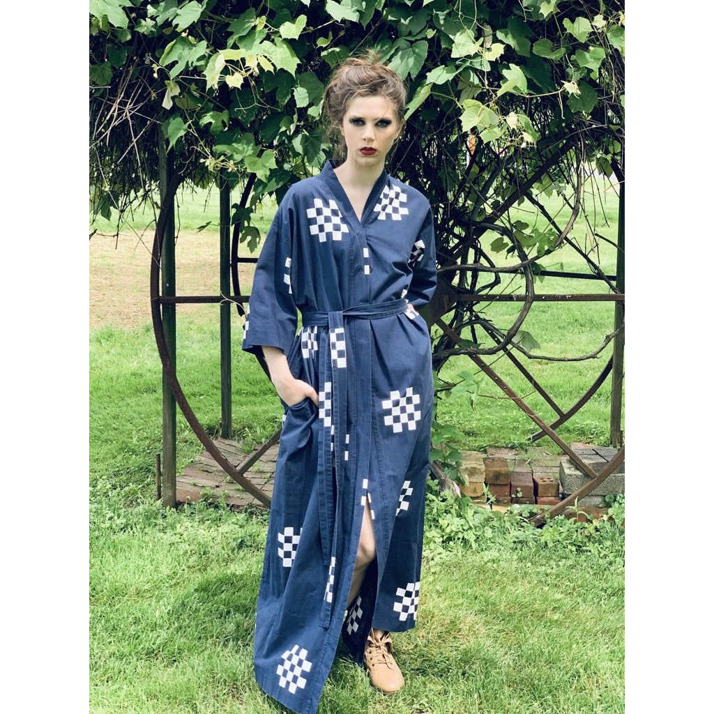 VTG Marimekko ”Pivo” by Katsuji Wakisaka 1975 BLACK/ White Cotton Kaftan Maxi S marimekko The Best Vintage Clothing