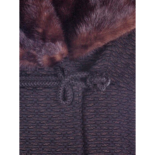 Vintage Wool Sack Coat Black & Brown Print Sterling Lindner 1950S 44 Bust Cart2cart The Best Vintage Clothing