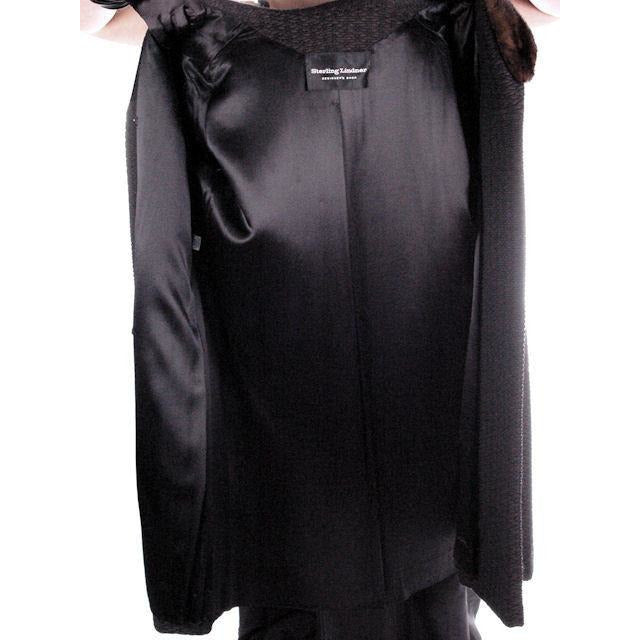 Vintage Wool Sack Coat Black & Brown Print Sterling Lindner 1950S 44 Bust Cart2cart The Best Vintage Clothing