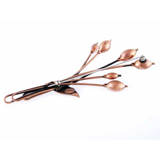 Renoir Cattail Spray Copper Brooch 1950S Vintage Almost 5" Long Cart2cart Renoir