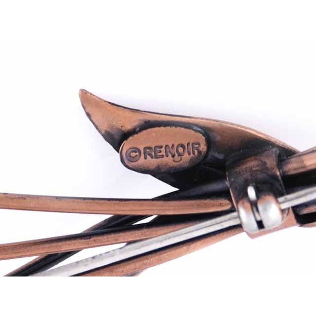 Renoir Cattail Spray Copper Brooch 1950S Vintage Almost 5" Long Cart2cart Renoir