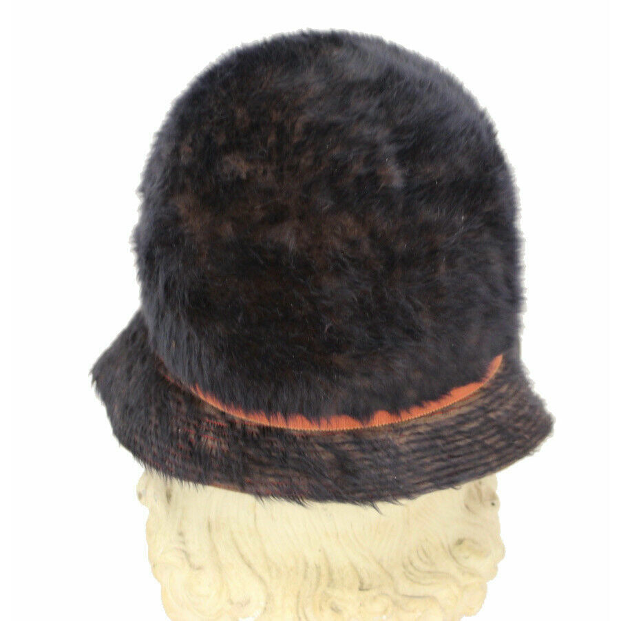 VTG 1960's Miss Carnegie / Hattie Carnegie MOD Bucket Hat Brown Fur Rust S/M The Best Vintage Clothing