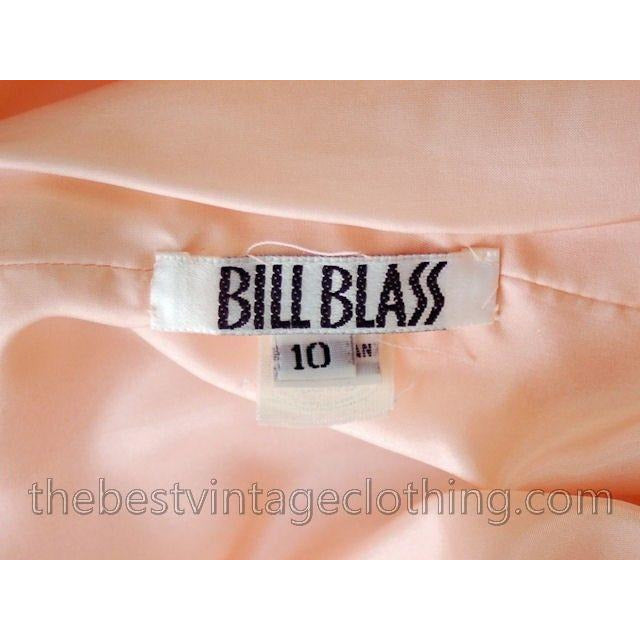 Vintage Bill Blass Dress Peach Pink Silk Huge 1980s Shoulders Sz 10 The Best Vintage Clothing