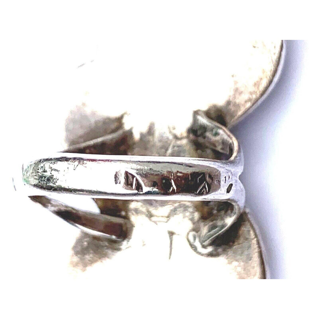 Authentic VTG Native American Sterling Turquoise Doublet Ring 5.5-6 8.9 GR New Arrivals Handmade