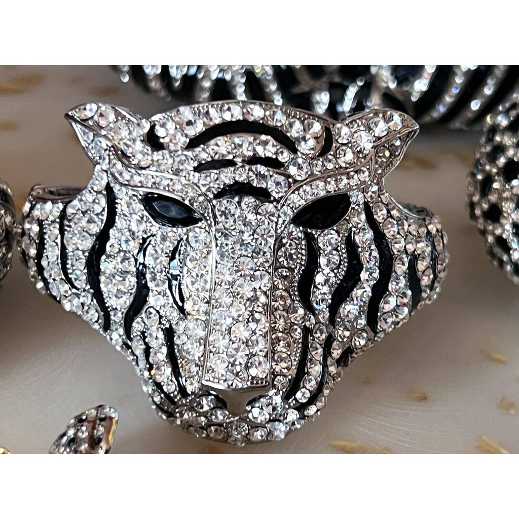 Natasha Tiger Crystal-Embellished Evening Clutch Minaudiere Bag NIB $398+ MORE! New Arrivals Natasha