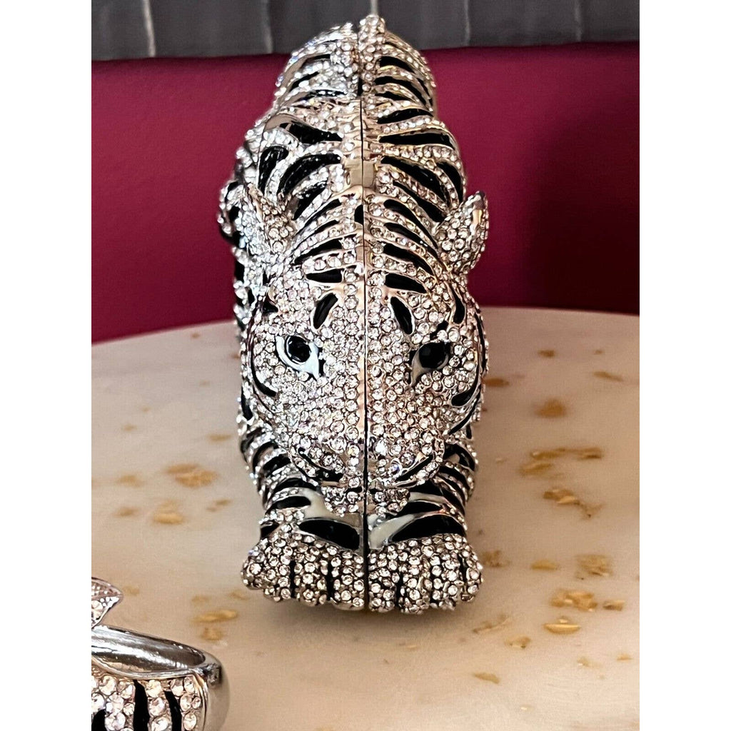 Natasha Tiger Crystal-Embellished Evening Clutch Minaudiere Bag NIB $398+ MORE! New Arrivals Natasha