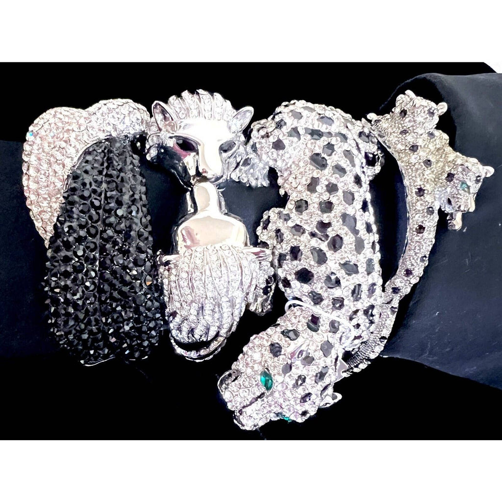 Natasha Tiger Crystal-Embellished Evening Clutch Minaudiere Bag NIB $398+ MORE! New Arrivals Natasha