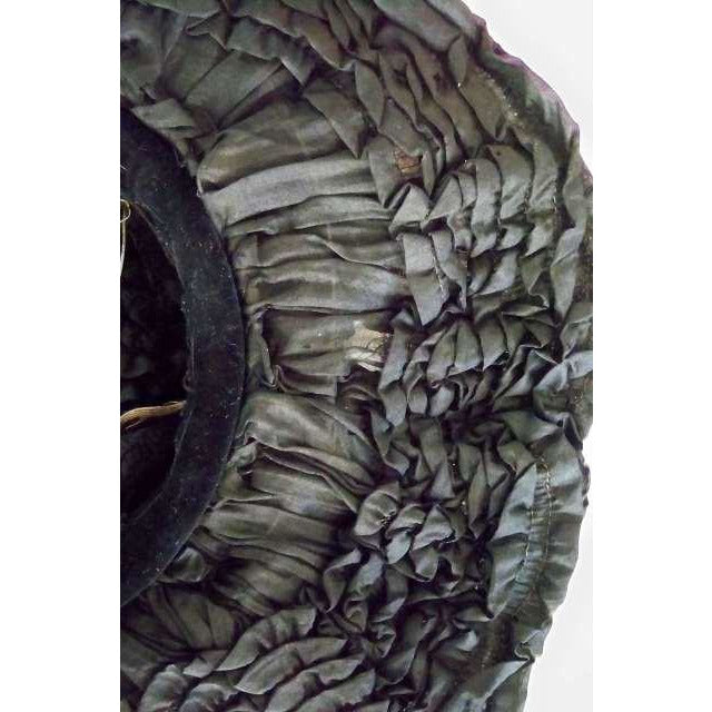 Victorian Womens Silk Wide Brim Hat Black Ribbon Jet Decoration 1890S Women's The Best Vintage Clothing