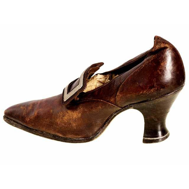 Victorian Shoe Single Pilgrim Vamp Louis Heel 1900 For Design/Collection Shoes The Best Vintage Clothing
