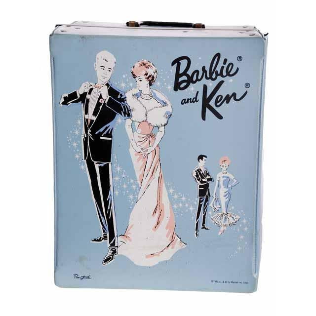 Vintage Barbie & Ken Trunk Case 1960s Ponytail Blue Vinyl – The