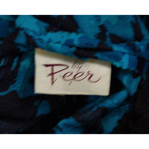 Vintage MCM Cocktail Dress Black & Turquoise Brocade Beaded 1950S Peer 36-26-Free S Cart2cart Peer