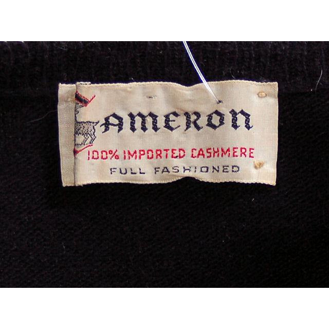 Vintage Cashmere Sweater Black w/Embroidered Ribbon Trim 1950S Women's The Best Vintage Clothing