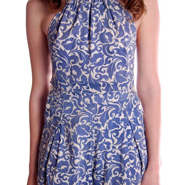 Vintage Sunsuit Swimsuit Blue Printed Cotton Playsuit Ladies 1930S Cart2cart The Best Vintage Clothing