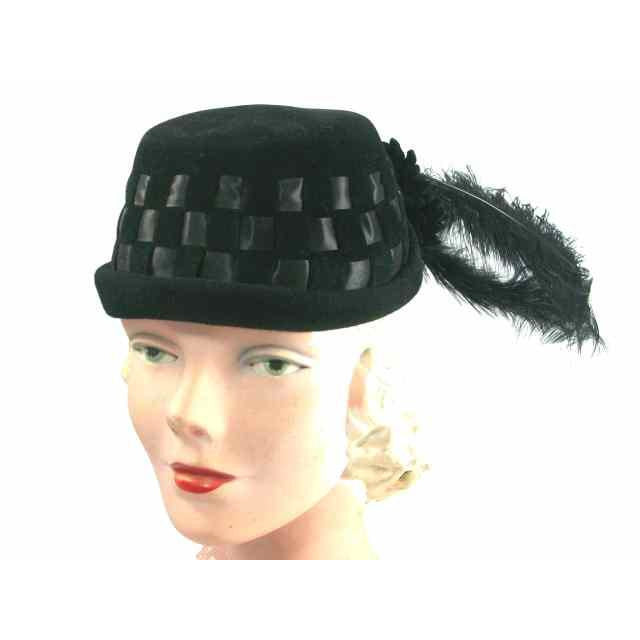 Vintage Black Cocktail Hat w Dramatic Long Feathers 1950s Hats The Best Vintage Clothing