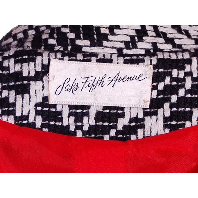 Vintage Black & White Jacquard Dress/Jacket Saks 70s 35-29-36 Cart2cart The Best Vintage Clothing