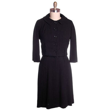 Vintage Ladies  Black Wool Suit/Dress Branell Jones 1950s - The Best Vintage Clothing
 - 1