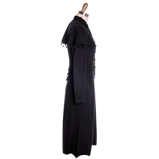 Vintage Black Rayon Suit w/ Cape Ball Fringe 1940s Sz 4 Cart2cart The Best Vintage Clothing