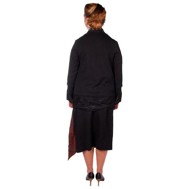 Vintage Black Paisley Wool/Silk Dress Suit Amazing Design Early 1920s 39-42-50 Women's The Best Vintage Clothing