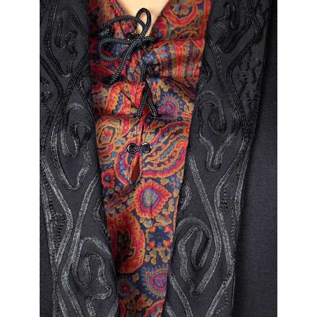 Vintage Black Paisley Wool/Silk Dress Suit Amazing Design Early 1920s 39-42-50 Women's The Best Vintage Clothing