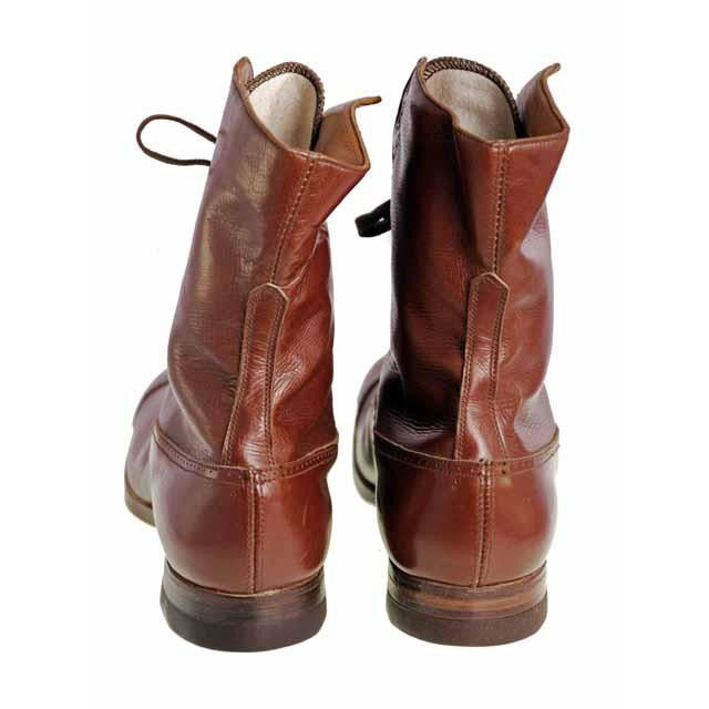 Vintage Brown Leather Boots Early 1920s Girls/Boys Cap Toe Children's,Women's The Best Vintage Clothing