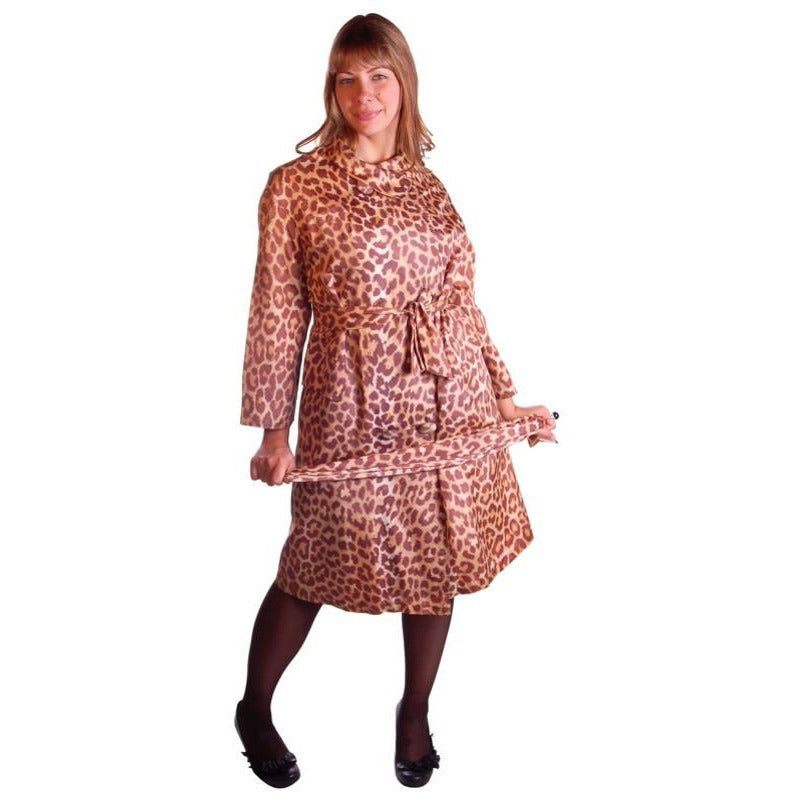 Vtg 50s Leopard Print Swing Coat M Bergdorf Goodman Rain Paka Belted Cart2cart The Best Vintage Clothing