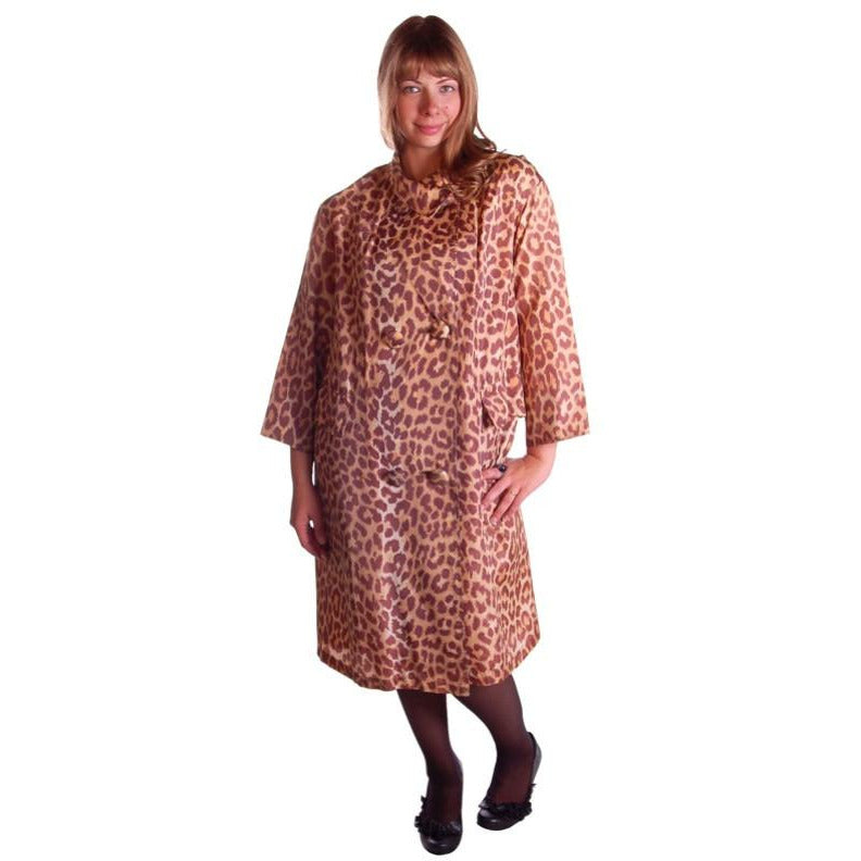 Vtg 50s Leopard Print Swing Coat M Bergdorf Goodman Rain Paka Belted Cart2cart The Best Vintage Clothing