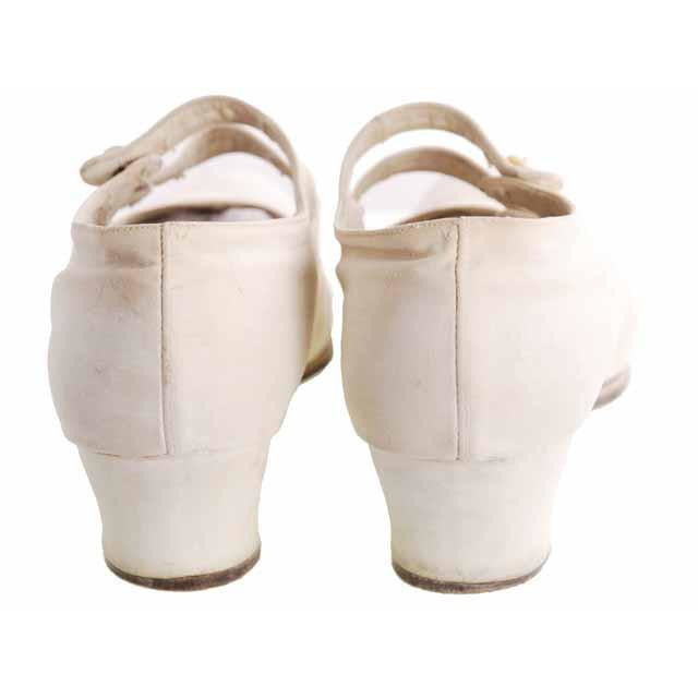 Vintage Canvas Mary Jane Shoes Ladies 7-7.5 Heels Dble Straps 1920s Wolfe Bros Shoes,Women's The Best Vintage Clothing