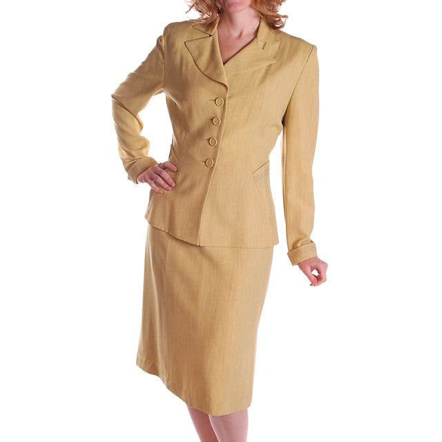 Vintage Ladies Chartreuse Rayon Gab Suit 1940S ww2 Pencil Skirt 1940S Guernsey & Potato Peel Pie Cart2cart The Best Vintage Clothing