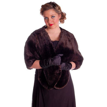 Vintage Soft Chocolate Brown Beaver Fur Stole 1940's Perfect Strapless Dress Topper - The Best Vintage Clothing
 - 1