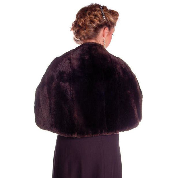Vintage Soft Chocolate Brown Beaver Fur Stole 1940's Perfect Strapless Dress Topper Women's The Best Vintage Clothing