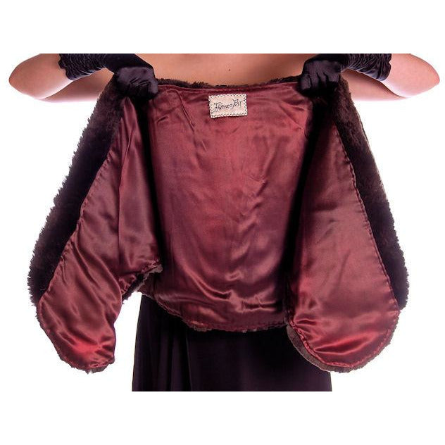 Vintage Soft Chocolate Brown Beaver Fur Stole 1940's Perfect Strapless Dress Topper Women's The Best Vintage Clothing