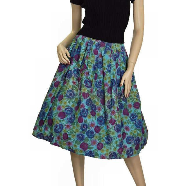 Vintage Cotton Skirt Floral Print 1940S Colette 25"W - The Best Vintage Clothing
 - 1