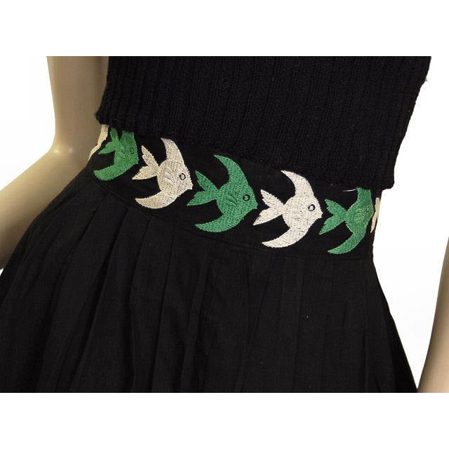 Vintage 1940s Cotton Skirt Black W/Angel Fish Motif 1940S 24 Waist Cart2cart The Best Vintage Clothing