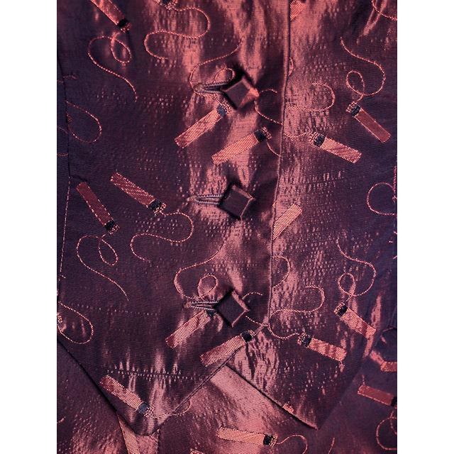 Vintage Copper Taffeta Suit with Print 1940s Small 35-22-40 Women's Junior Accent