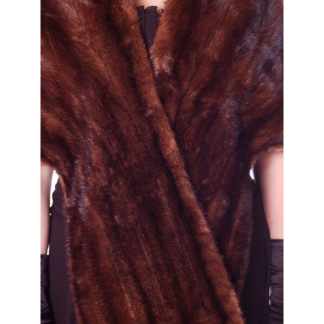 Vintage Stole Dark Brown Mink Fur Stole Park Lane Furs Women's vendor-unknown
