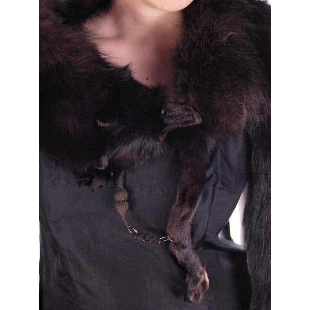 Vintage Dark Brown Full Fox Fur Wrap/Scarf 1930S Celluloid Clip Women's The Best Vintage Clothing