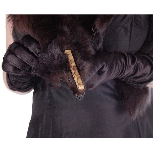 Vintage Dark Brown Full Fox Fur Wrap/Scarf 1930S Celluloid Clip Women's The Best Vintage Clothing
