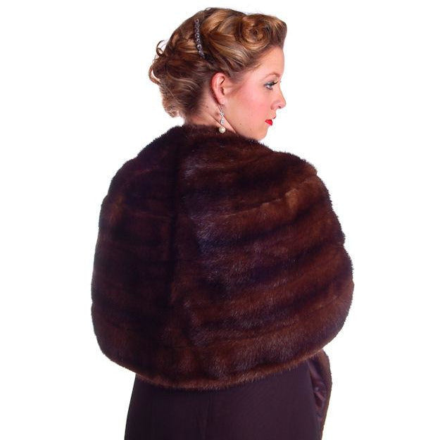 Vintage Stole Dark Brown Mink Fur Pollacks Mink Farm Extra Long AND Lovely Women's vendor-unknown