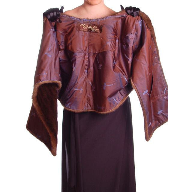 Vintage Stole Dark Brown Mink Fur Pollacks Mink Farm Extra Long AND Lovely Women's vendor-unknown
