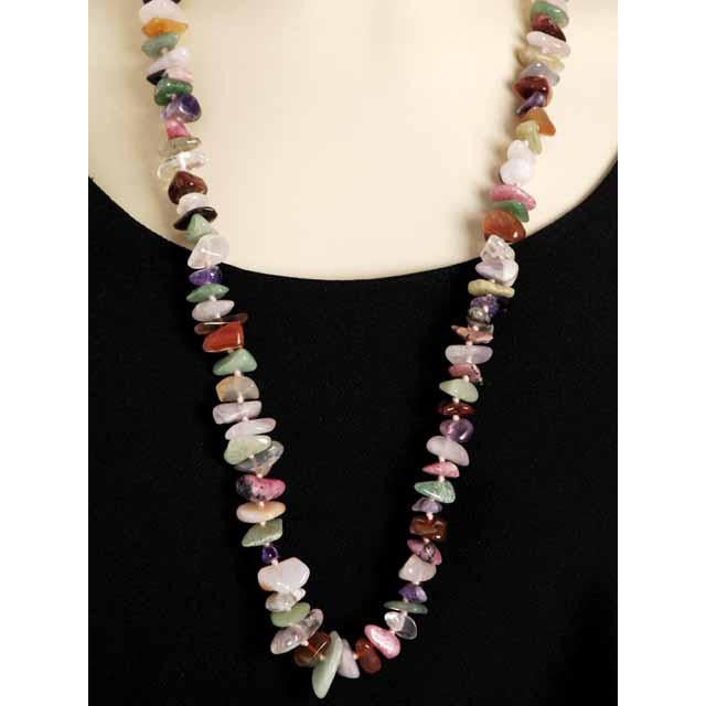 Vintage Gemstone Necklace Les Bernard 30" Long Jewelry Les Bernard